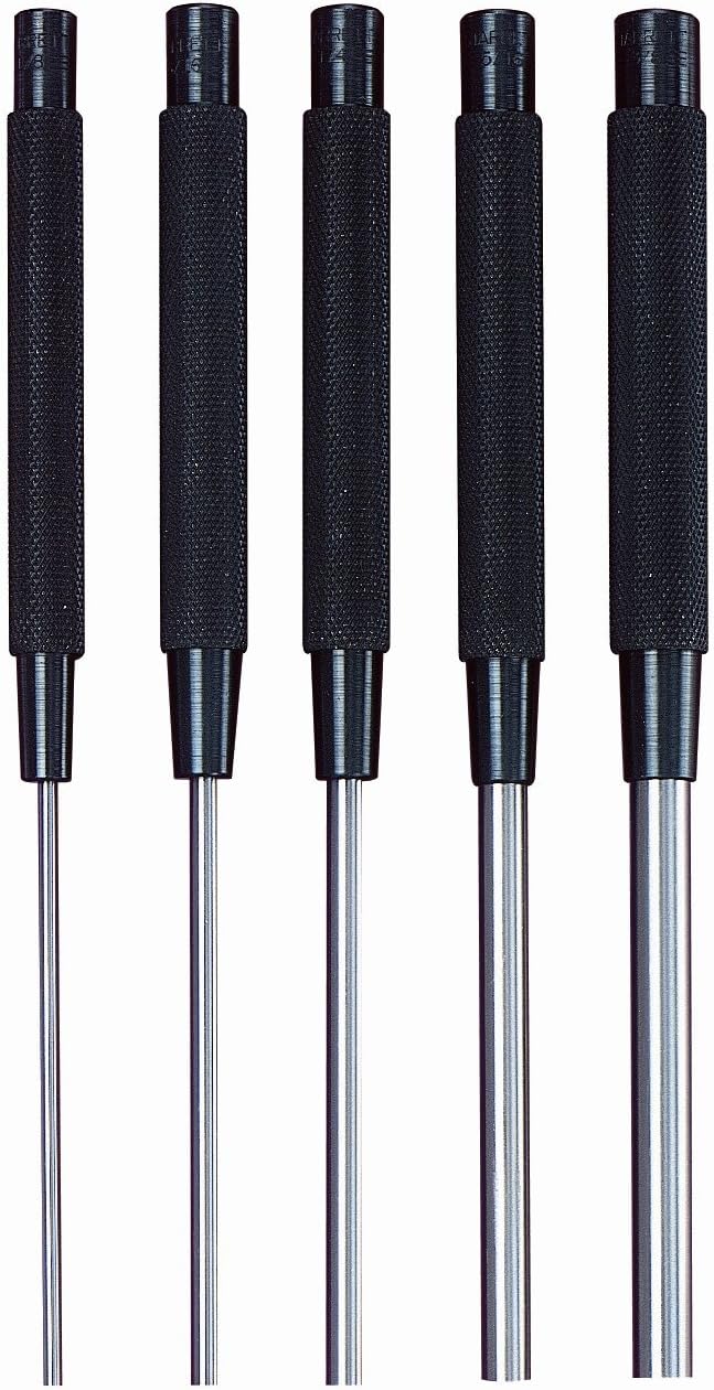 Starrett Drive Pin Punch Set, S248 - Set of 5 -1/8", 3/16", 1/4", 5/16", 3/8" Diameters and 8 Inch Length Made of Hardened, Tempered Steel Metal with Hurled Finger Grip: Hand Tool Pin Punches: Tools & Home Improvement