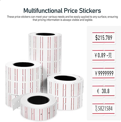 Miniatura 2 de Ciieeo 1 rollo 6000 etiquetas de precio blanco precio máquina etiquetas adhesivas para etiquetas, etiquetas adhesivas para precios y fechas,
