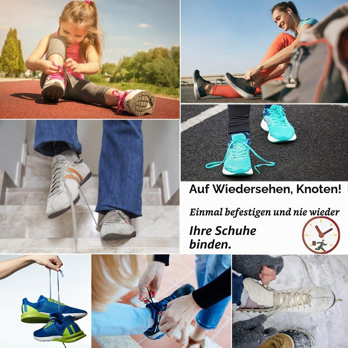 Olukssck 2 Paar Elastische Schnürsenkel Ohne Binden, Schuhbänder mit Metall Lock, Schnürsenkel Schnellverschluss für Kinder Erwachsene Schuhe