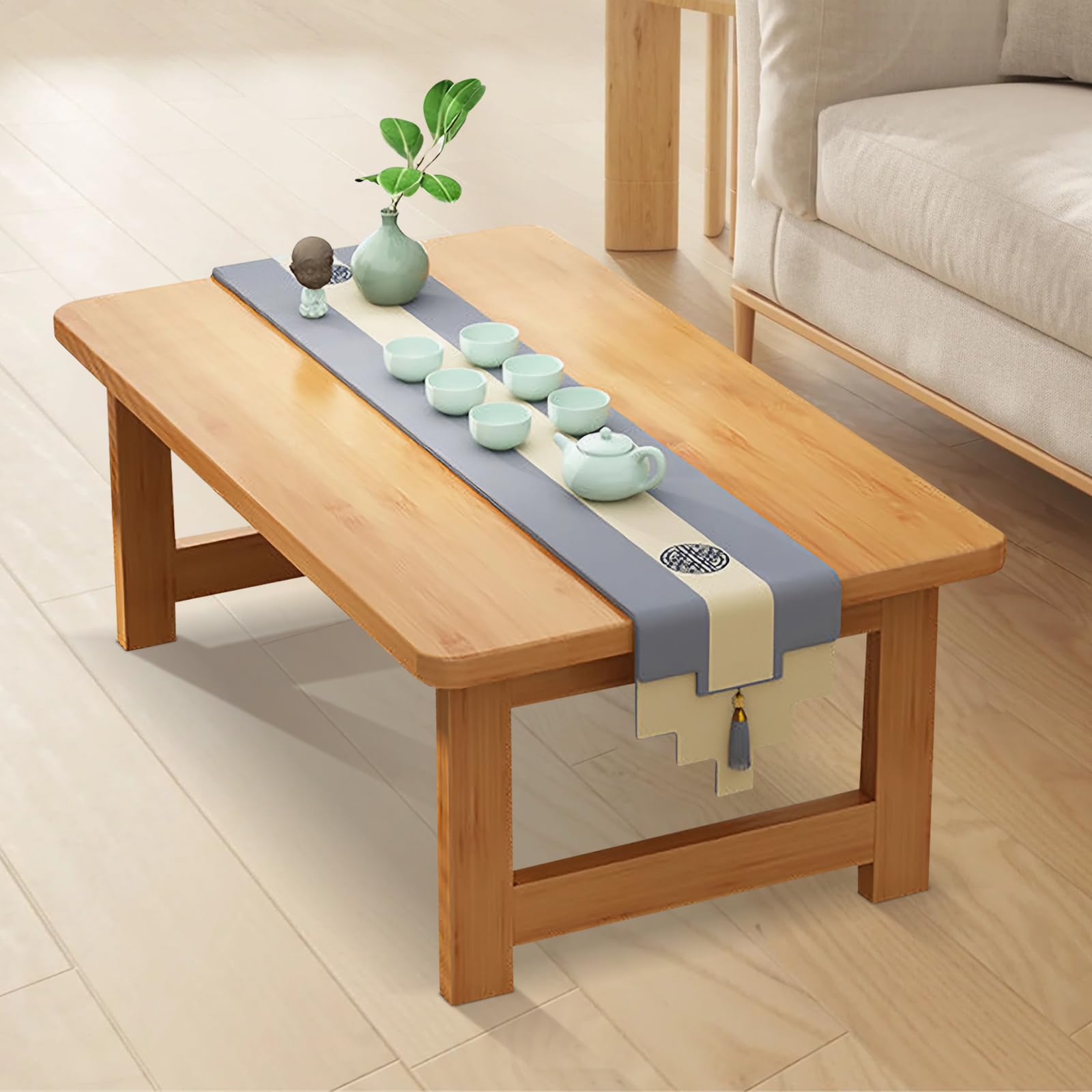 Amazon.com: robwibw Japanese Floor Sitting Table, Folding Wood Tea