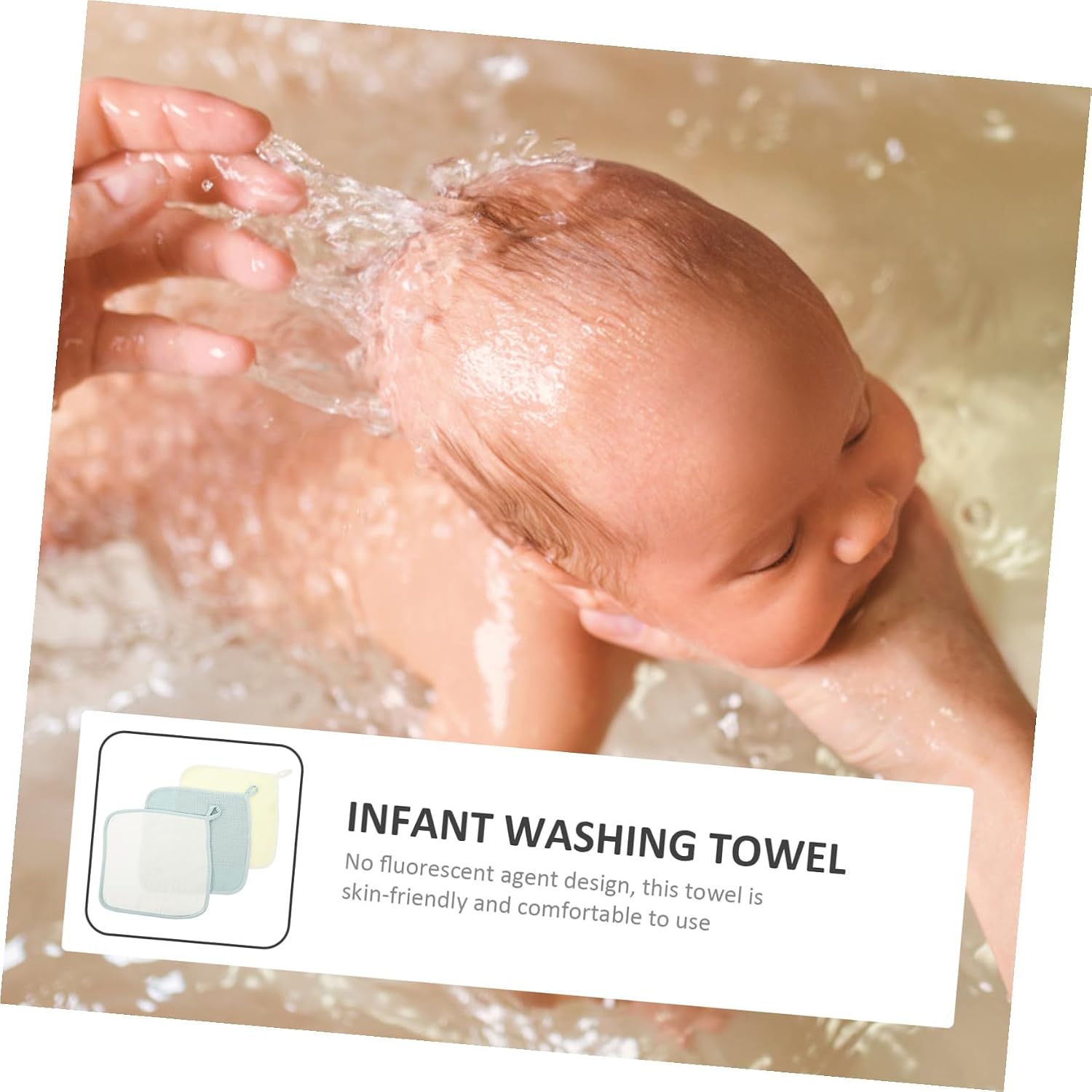 3Pcs Cotton Newborn Face Towels Mixed Style Saliva Towels for Use for Shower and Daily Care