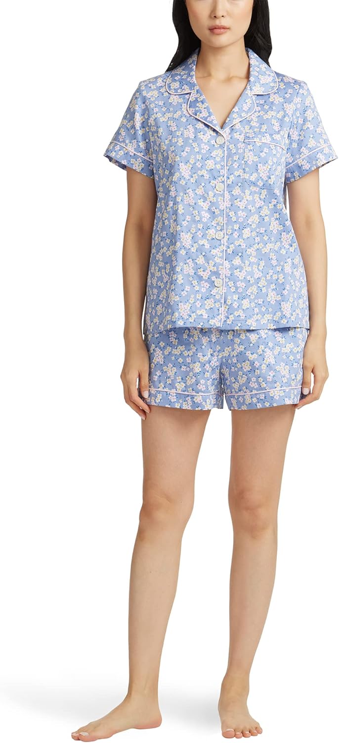 BedHead - Short Sleeve Shorty PJ Set - Flower Child - X-Large