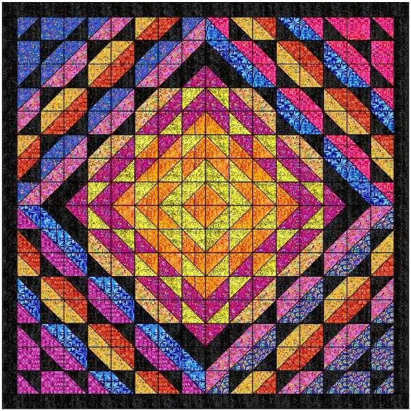 Material Maven Quilt Kit Dreamscape/Precut/Ready to Sew, 69x69