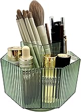 Rotating Desk Organizer, Multi-Compartment Makeup Brush Holder for Skin Care, Office Supplies, Stationery, Home and Countertop, Vanity Organizer for Bathroom and