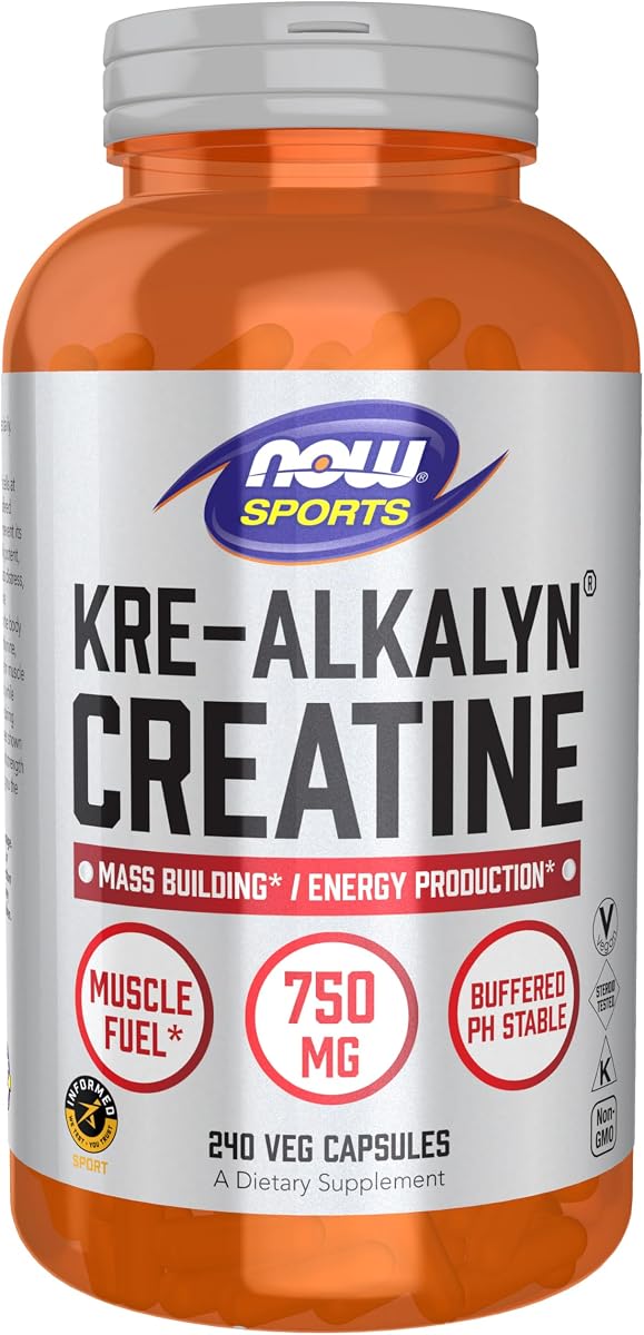 Nutrición Deportiva, Creatina Kre-Alkalyn 750 mg, Construcción Masiva */Producción de Energía *, 240 Cápsulas Vegetales