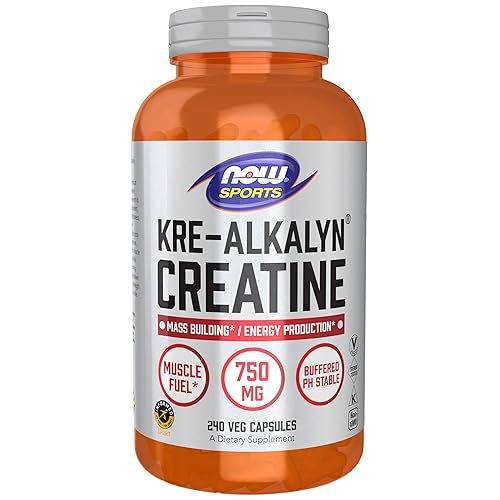 NOW Foods Sports Nutrition, Kre-Alkalyn Creatine 750 mg, Mass Building*/Energy