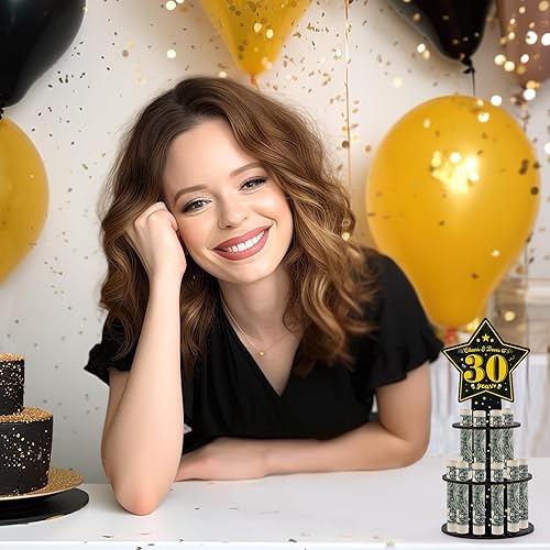 Miniatura 5 de Xylolfsty Cheers and Beers to 30 Years Money Holder 30th Birthday Cash Cake Gifts Black Gold 30th Birthday Money Gifts Idea para amigos, mamá, papá,