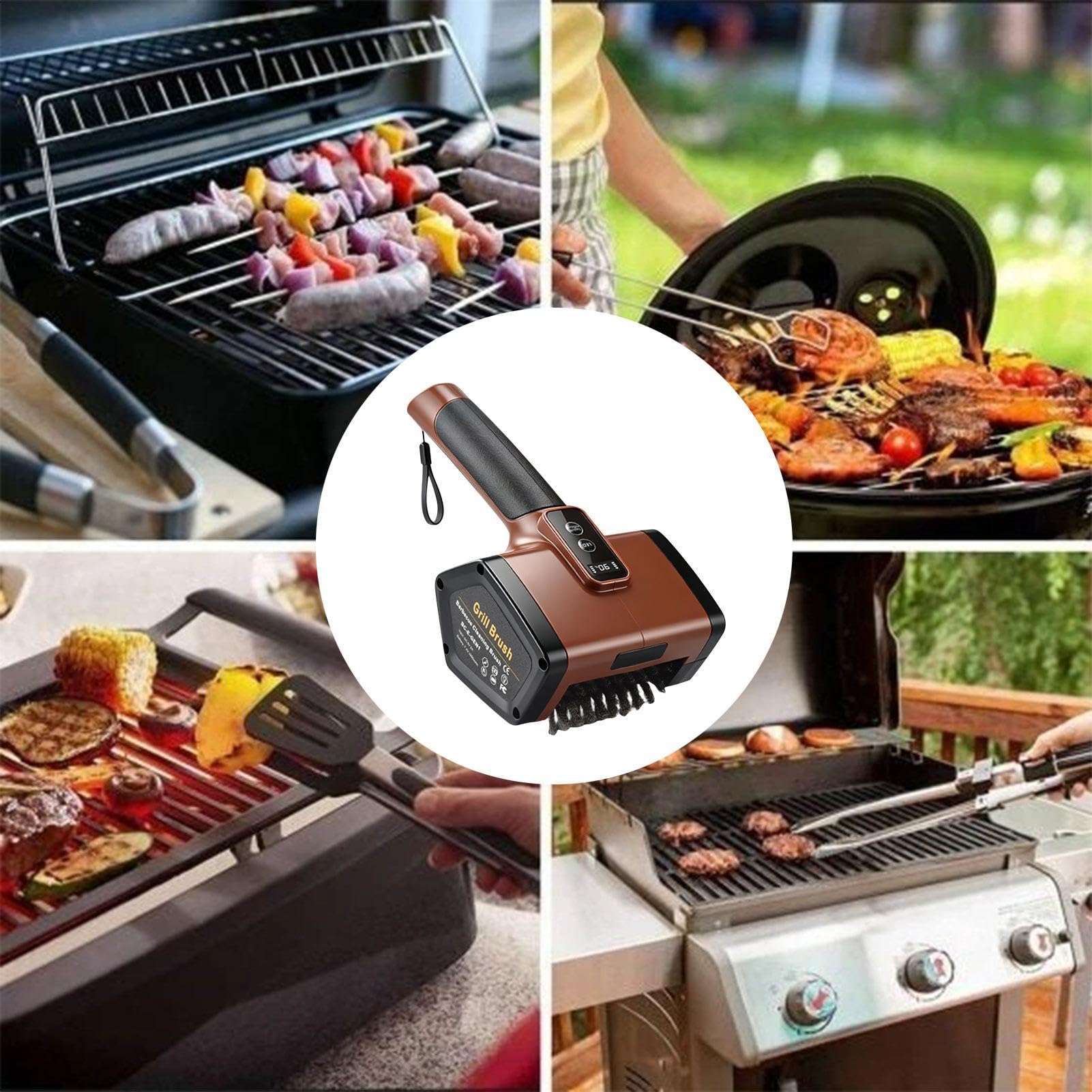 Limpiador de Parrilla Automático 2 Potentes Velocidades De Limpieza | Limpiador Fregador De Parrilla Para Exterior Interior Cocina Horno Rejillas Hogar Camping Restaurante