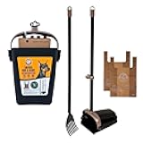 Arm & Hammer Dog Pooper Scooper Swivel Bin & Rake, Poop Scoop for Dogs, Black (2 Heavy Duty Scented Waste Bags Included)