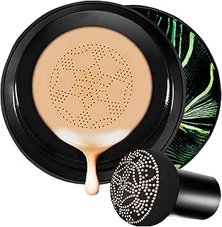 Aurovida Base Moisture Cushion Cc Cream Para Pele Madura - Corretivo Impecável Bb Cream Com Textura De Cogumelo, Air Cushion Cc À Prova D'Água De Longa Duração, Creme De Maquiagem Natural Com Mel E
