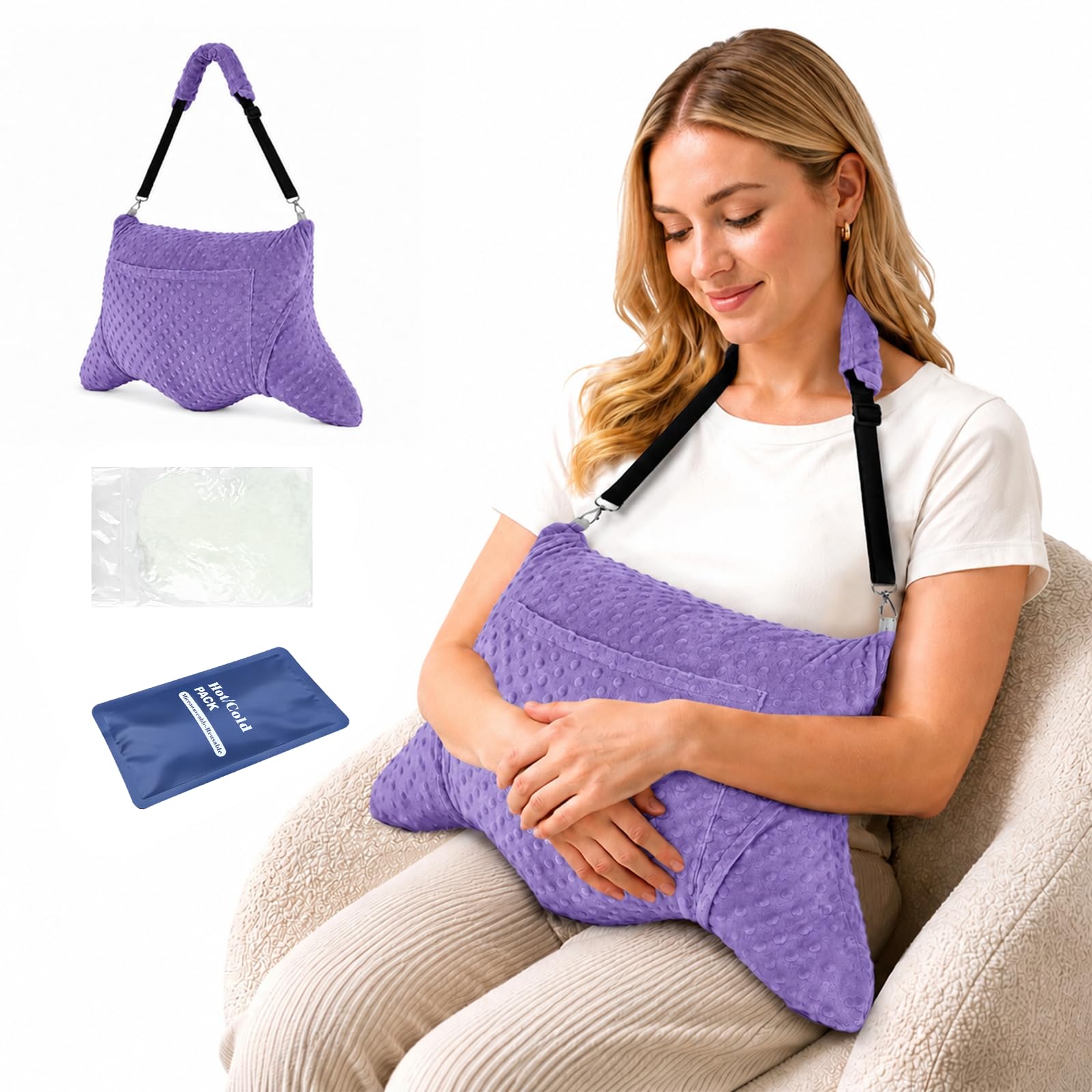 Wuronsa Hysterectomy Recovery Pillow, Abdominal Surgery Pillow, Purple