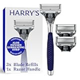 Harry's Original Shaving Kit for Men - Razor Handle and 3 Razor Blade Refill Cartridges - German Engineered - Chrome Edition