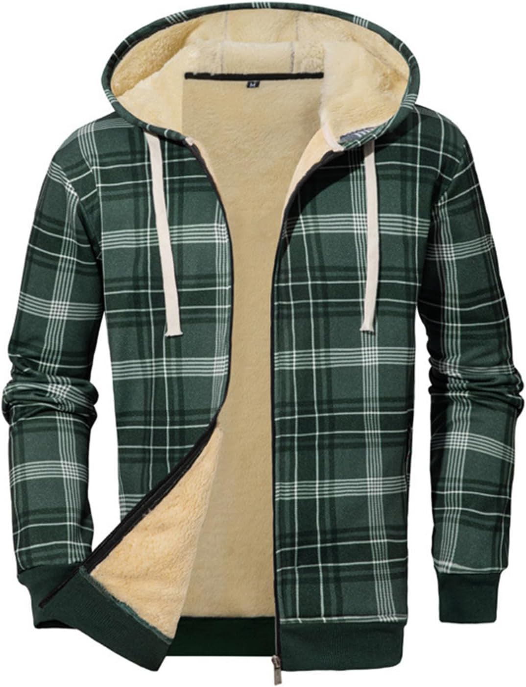 Mens Hoodies Zip Up Lightweight Jacket Fleece Lined Cardigan Plaid Big And Tall Oversized Hoodies With Pockets