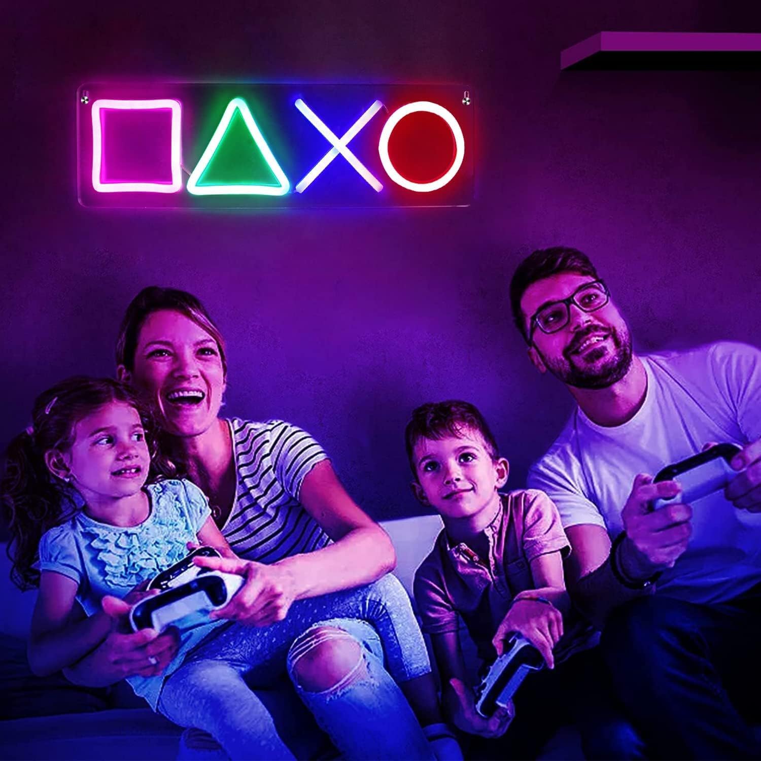 YSMNDE Game Icons Light with Dimmer Switch, USB Powered Game Neon Sign for Wall Decor, Gaming Desk Accessories and Gaming Room Decor for Boys Bedroom 16.7" x 5 "