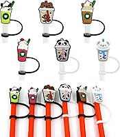 Vista 2 de 6 fundas de silicona para popotes, tapas reutilizables para popotes, puntas de popote a prueba de salpicaduras, accesorios para popote de 0.315 a