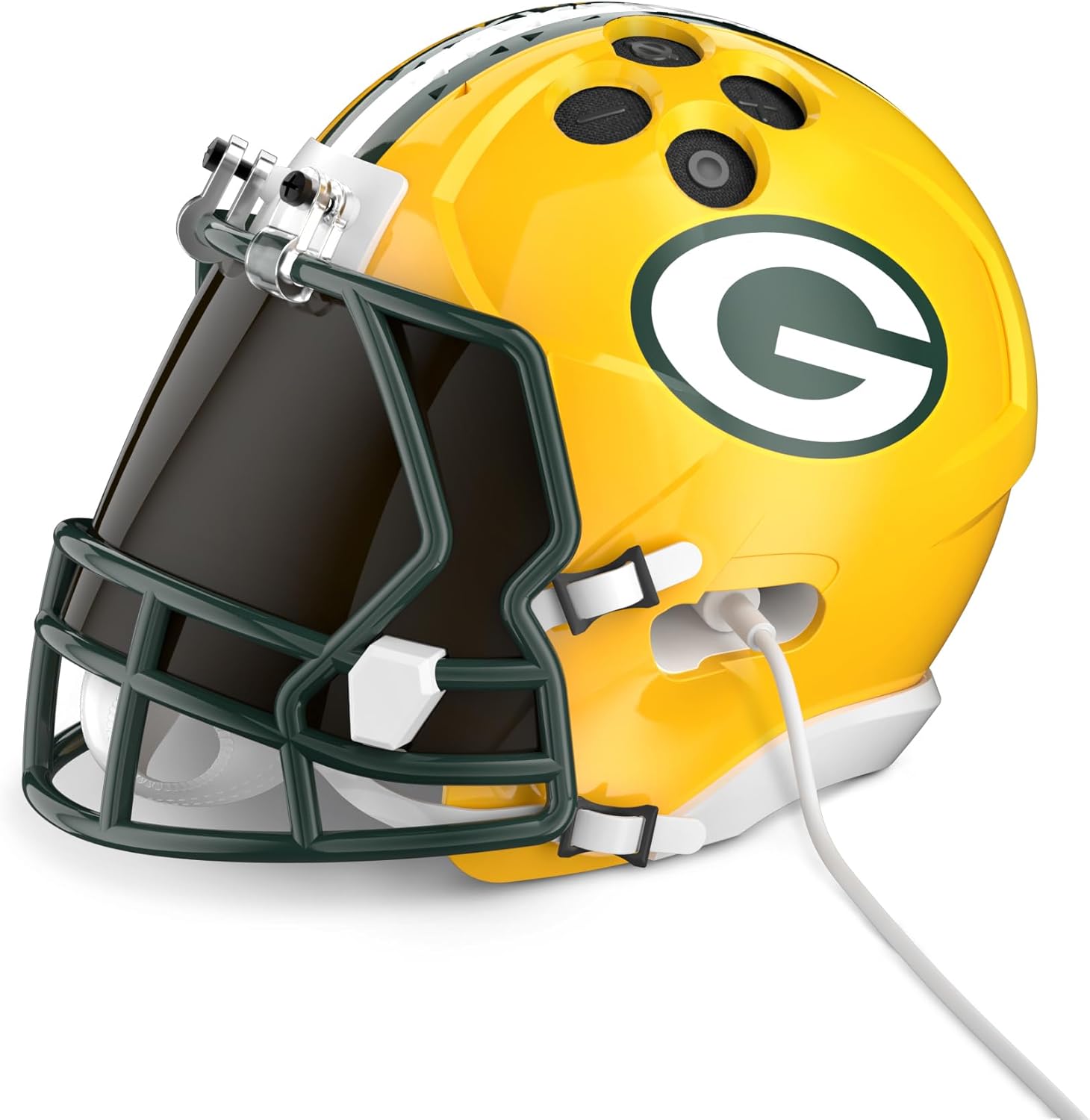 NFL Echo Dot Bundle: Includes Echo Dot | Charcoal and Limited-Edition NFL Helmet Stand | Green Bay Packers