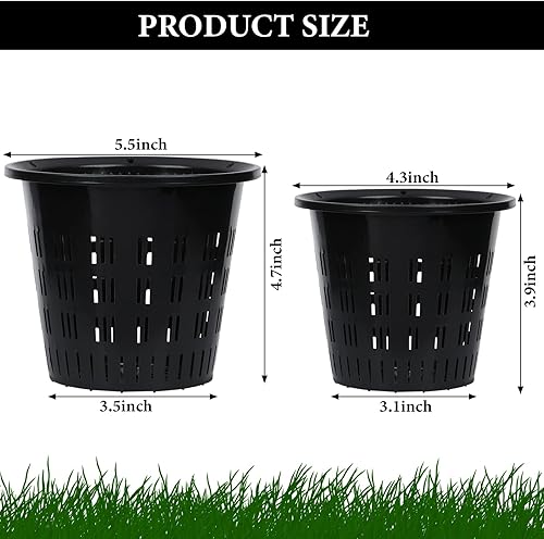 Miniatura 2 de Juego de 12 macetas de plástico ranurado transpirable de orquídea negra con orificio de drenaje, macetas de aire para plantas de interior (4.3