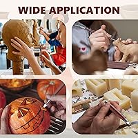 Vista 4 de Herramientas de arcilla para esculpir, kit de herramientas de tallado de polímero de doble cara, juego de herramientas de cerámica de madera