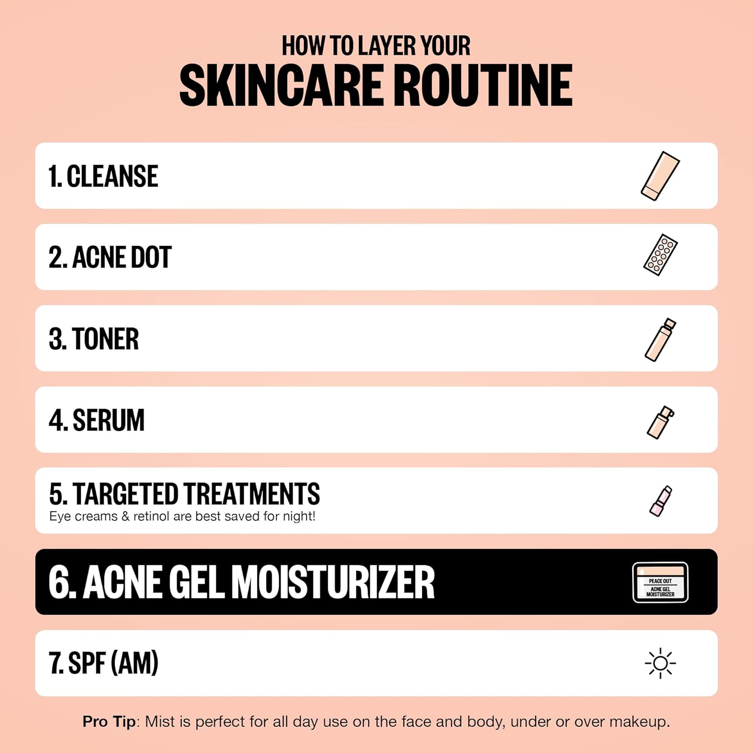 PEACE OUT Acne Gel Moisturizer for Oily Skin, Face Cream for Acne-Prone Skin with 2% Salicylic Acid, Niacinamide and Ceramides, 1.69 fl oz - Image 9