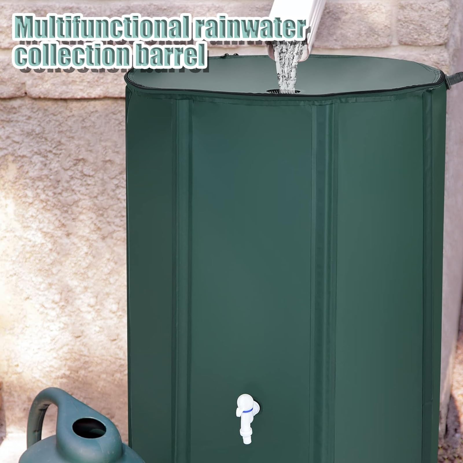 Barril de recolección de agua de lluvia de 1250 L, tanque de almacenamiento de agua plegable para jardinería e riego ecológicos, solución duradera de recolección de agua