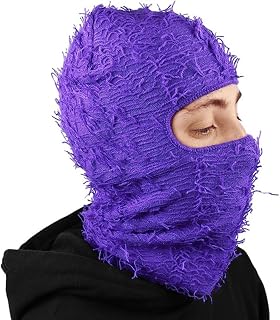 FAIRUO Hip Hop Tassel Balaclava Full Cover Ski Mask Trend Knitted Camouflage Headgear Unisex Knit Hat Face Mask for Women Men