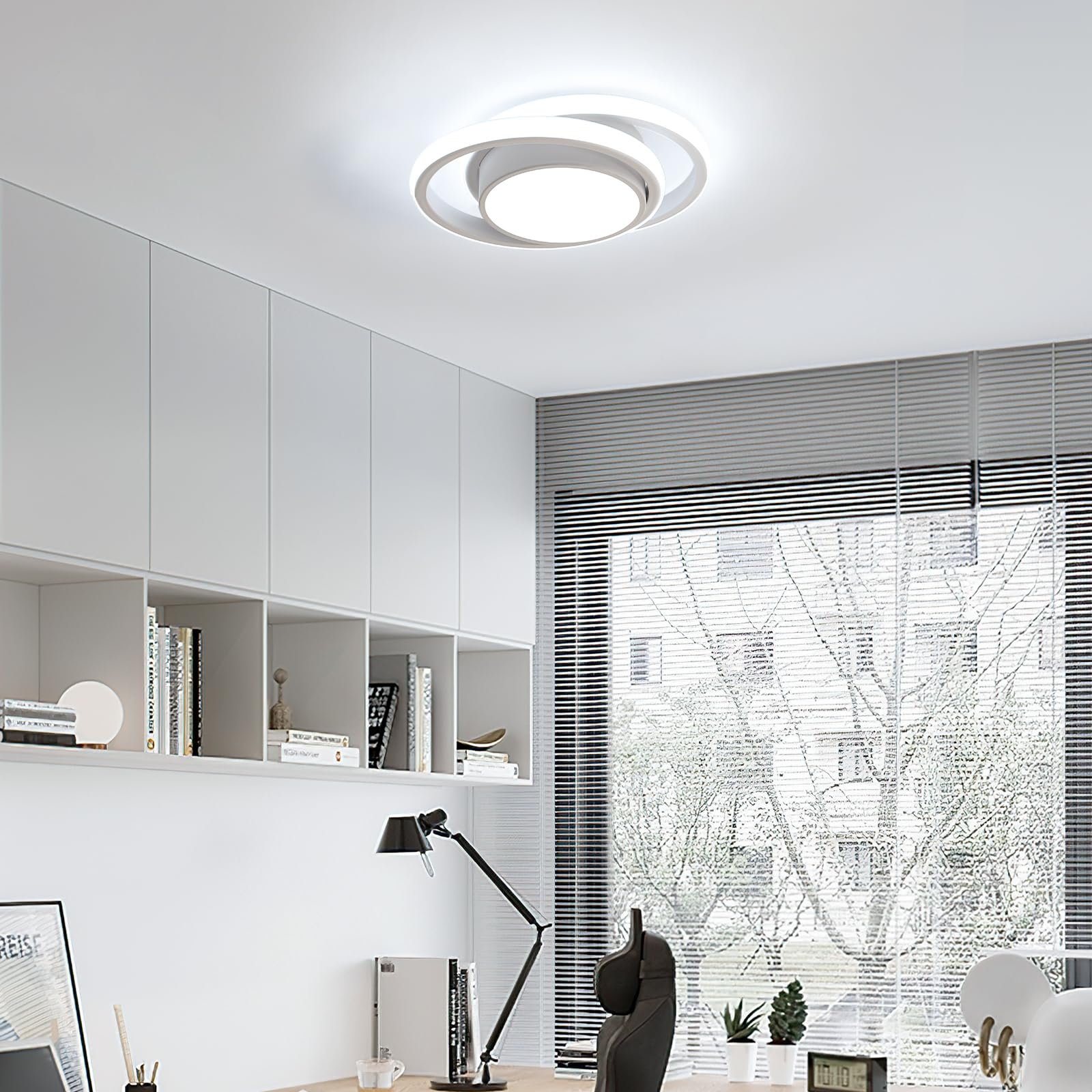Goeco Plafon LED Techo Redondo Moderna, 32W 2350LM 6500K, Blanco | Lámpara de Techo LED, Luz de Techo para Corredor Baño Cocina Dormitorio Pasillo, Blanco Frío
