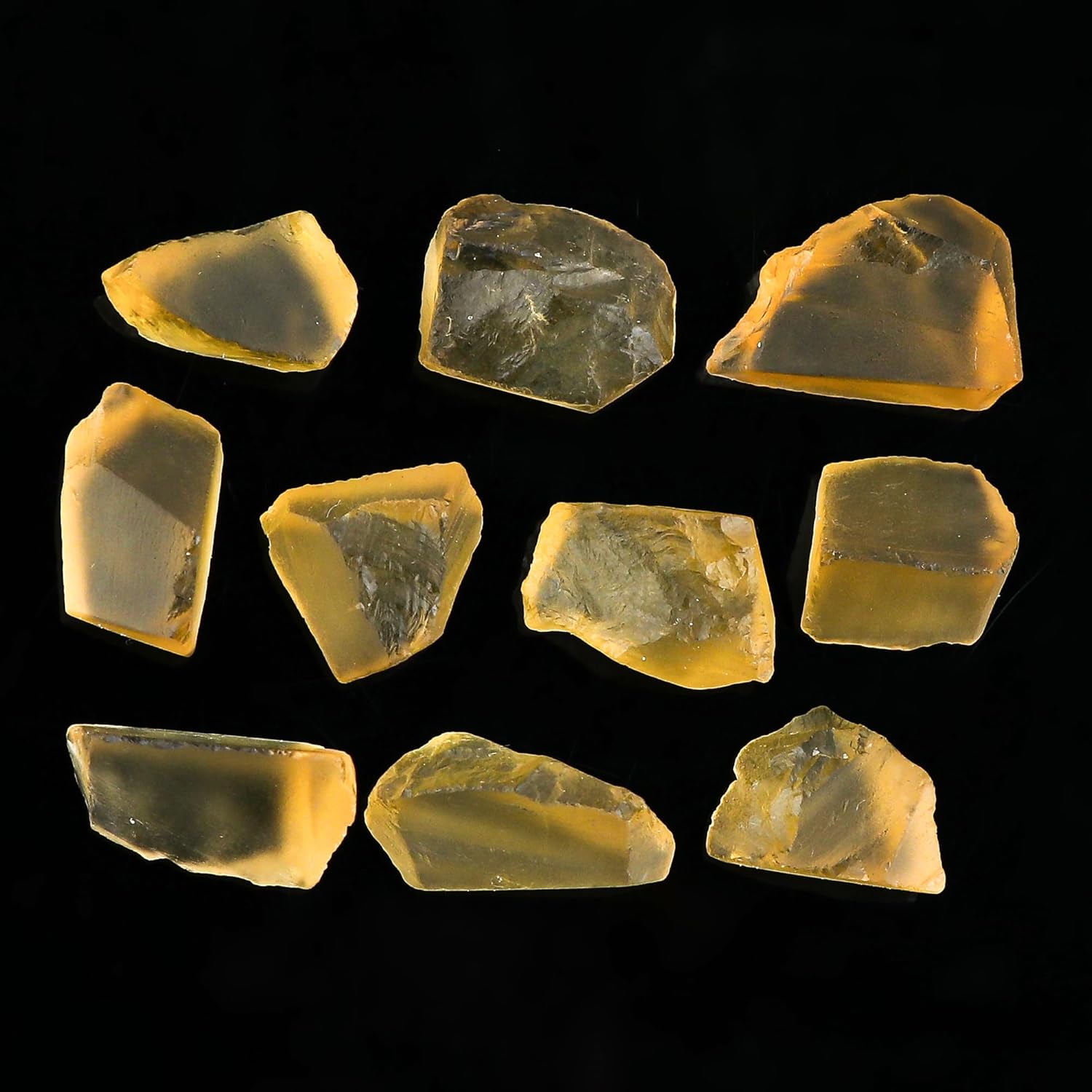 CRYSTALIS Assorted 10pcs Natural Beer Quartz Loose Gemstone Wholesale Bulk Rough Jewelry Making Supply, Chakra & Healing Raw Stones, Wire Wrapping, DIY, Gem Collection, A+ Grade