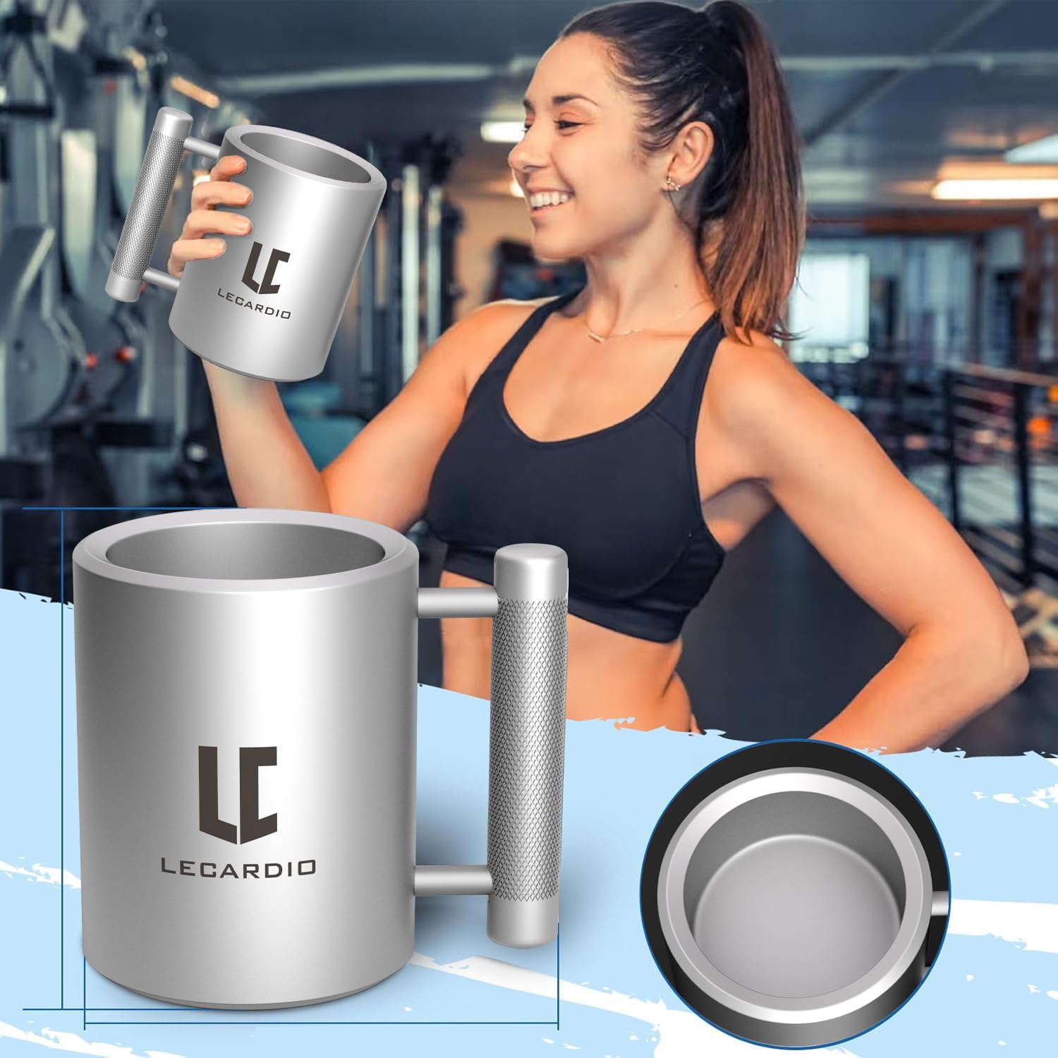Schwere Tasse 22LB 13 oz – Bierbecher | Fitness-Trinkflasche | Robustes Hantelscheiben-Design | Geschenk für Fitness, Workout und Bierliebhaber