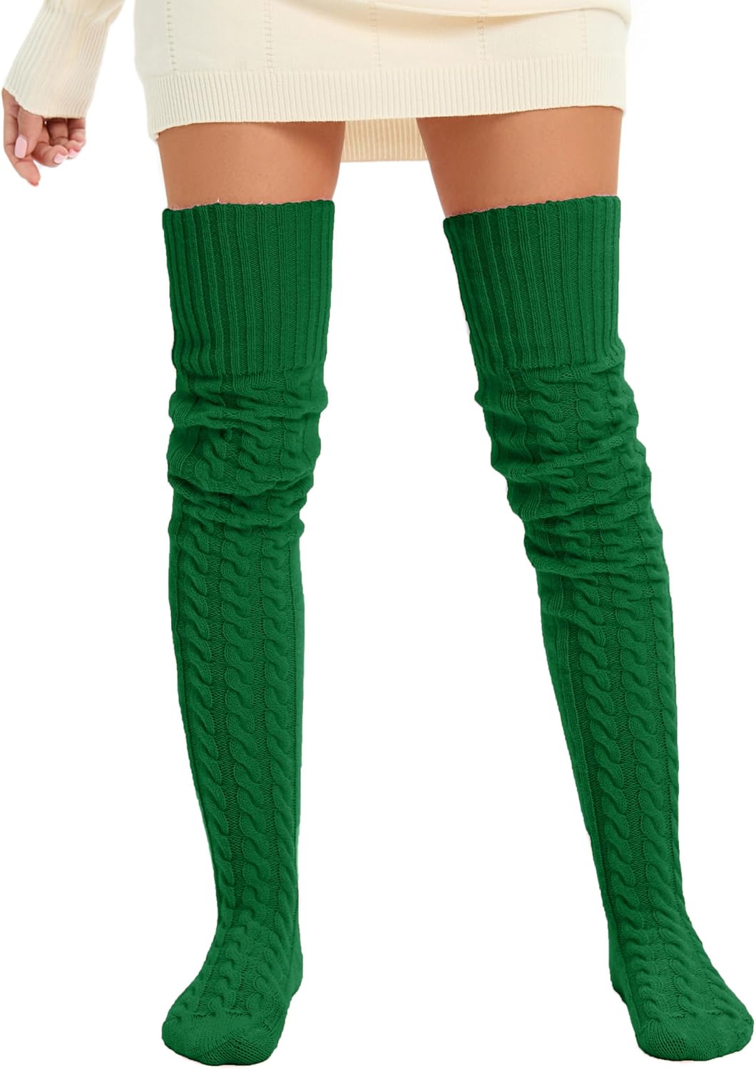HYTENSUN Women's Thigh High Knitted Winter Boot Socks Vintage Extra Long Leg Warmer Over Knee High Stockings - Image 5