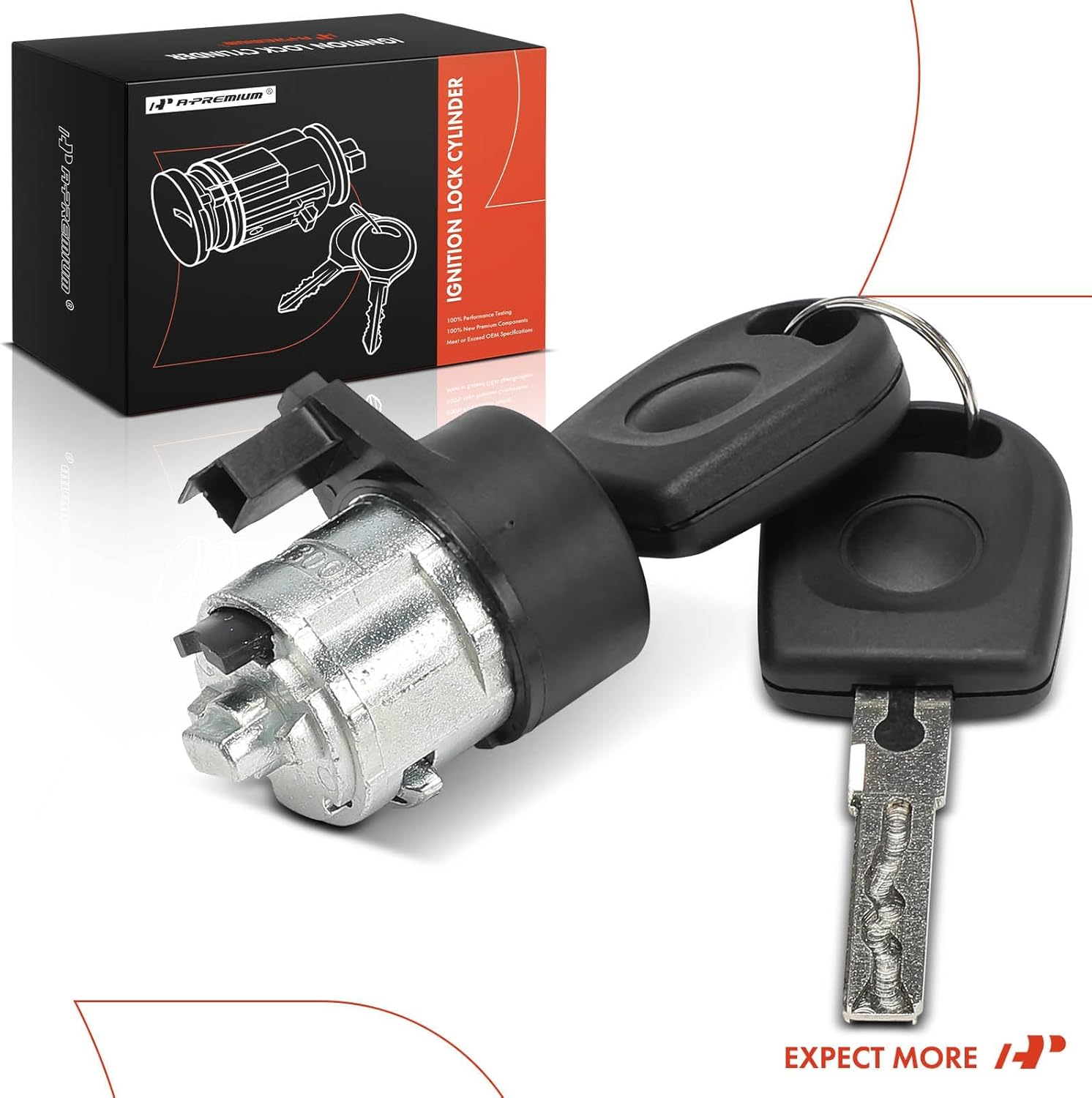 A-Premium Ignition Lock Cylinder with 2 keys Compatible with Volkswagen Vehicles - Jetta, Passat, Golf, Beetle, GTI, R32, 1.8L 1.9L 2.0L 2.5L 2.8L 3.2L 4.0L 4 Cyl 5 Cyl 6 Cyl 8 Cyl, 1998-2010 - Image 8