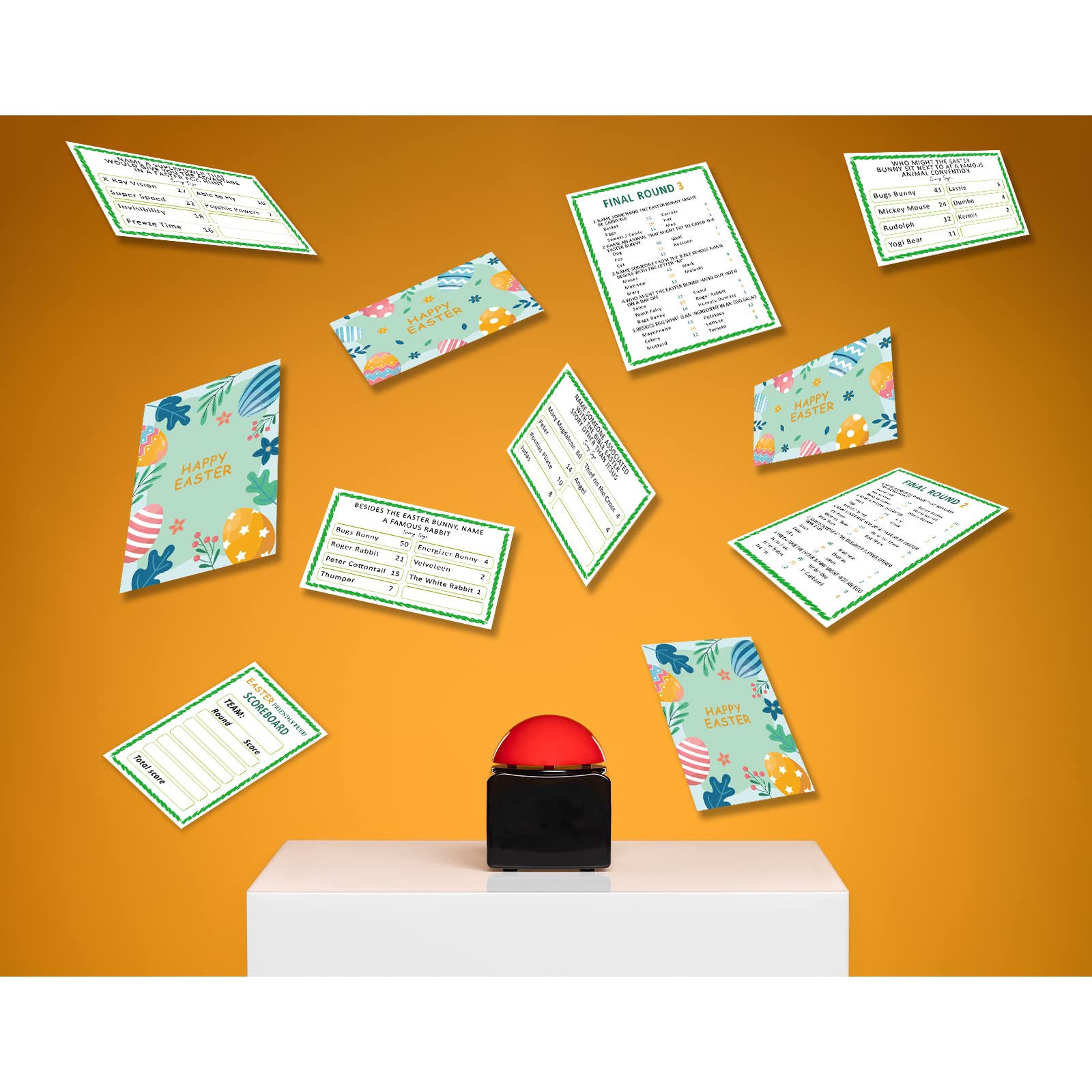 Easter Quiz Trivia Cards - Family Friendly Feud Game For Holiday Parties & Gatherings