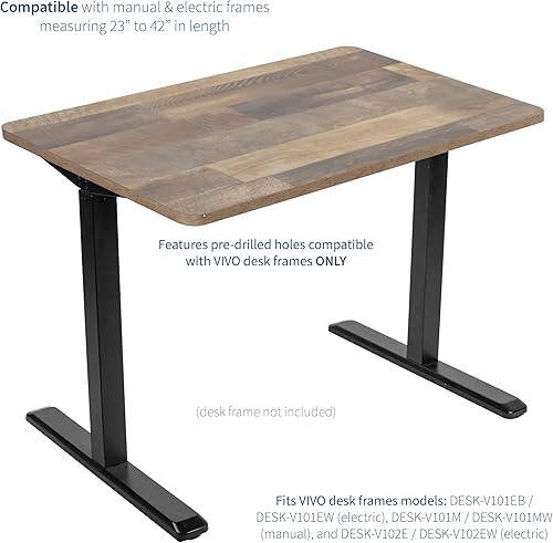 Vista 22 de VIVO - Mesa/tablero universal de 1.52 m x 60 cm (60 x 24 in) para escritorio de oficina y hogar con altura ajustable. Madera clara