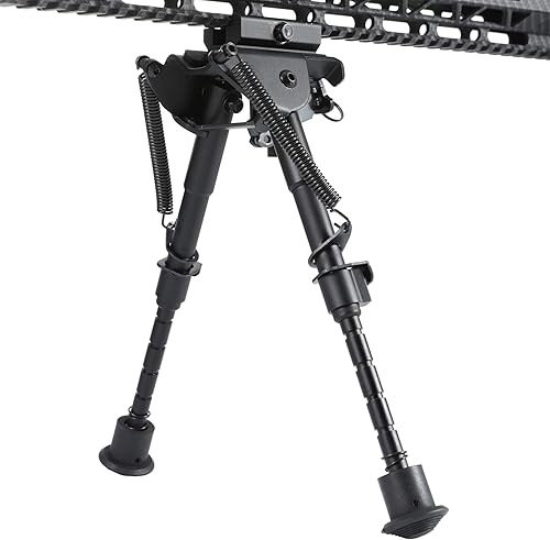 Miniatura 8 de Pinty Tactical Rifle Bipod Adjustable Spring Return Adapter Picatinny Rail System & QD Quick Release Lever Black Anodized Aircraft Grade Aluminum