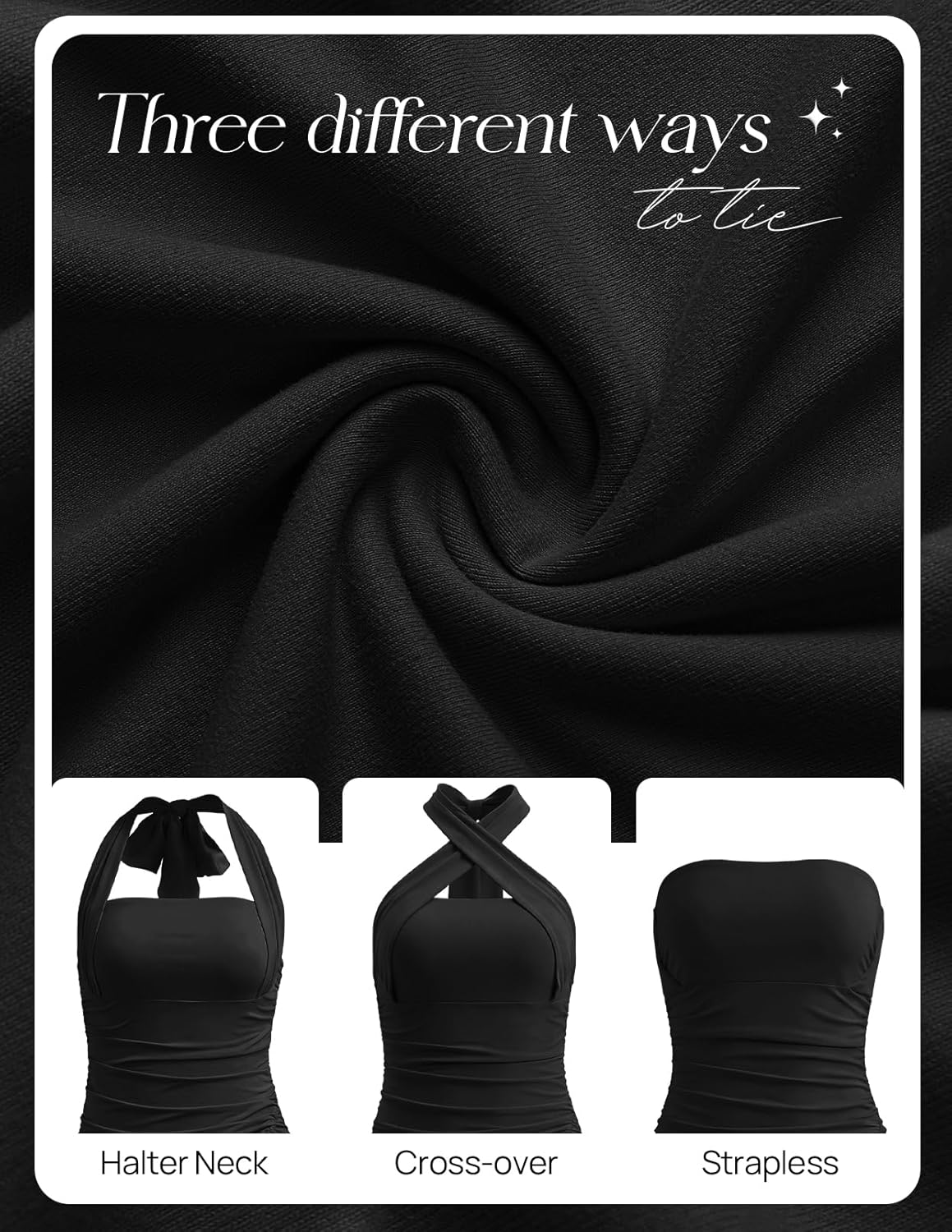 MEROKEETY Women's Wedding Guest Dress Summer Sleeveless Halter Backless Slit Ruched Beach Cocktail Formal Maxi Dresses - Image 4