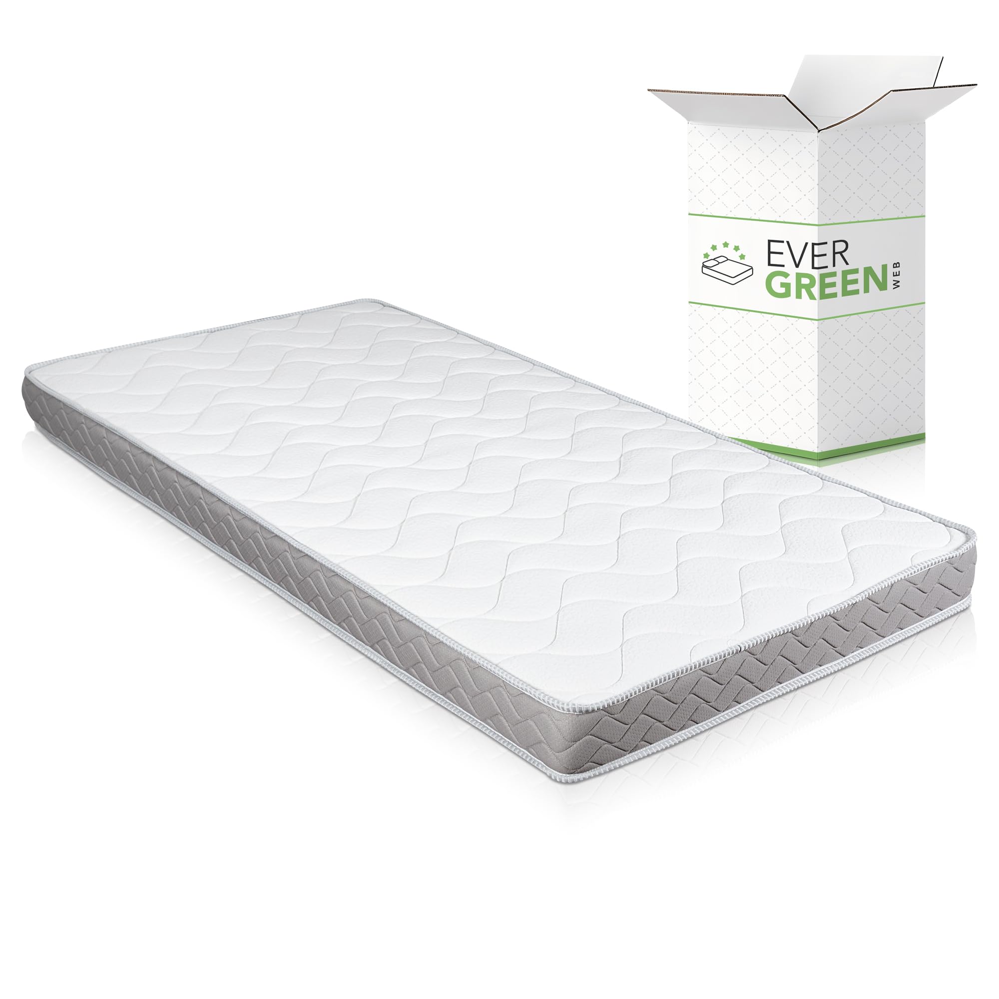EVERGREENWEB - Tweepersoons Matras 160x200 van Koudschuim 20 cm hoog 2 Gratis Memory Foam Kussens, Orthopedisch Bekleding Wit MASSEREND effect Mijtbestendig voor alle bedbodems en Tweepersoonsbedden