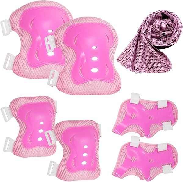 BDSHUNBF Protezioni Skateboard Bambino, Set di Protezioni per Bambini, Protezioni Pattini Ginocchiere Gomitiere, Regolabile Ginocchiere Gomitiere per Skateboard Bicicletta Pattinaggio Monopattino - 1
