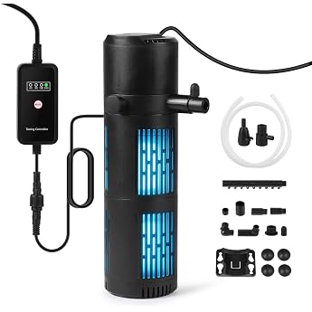 SWAWIS Aquarium Internal Filter 1800 L/h with 8 W UV Steriliser and Timer