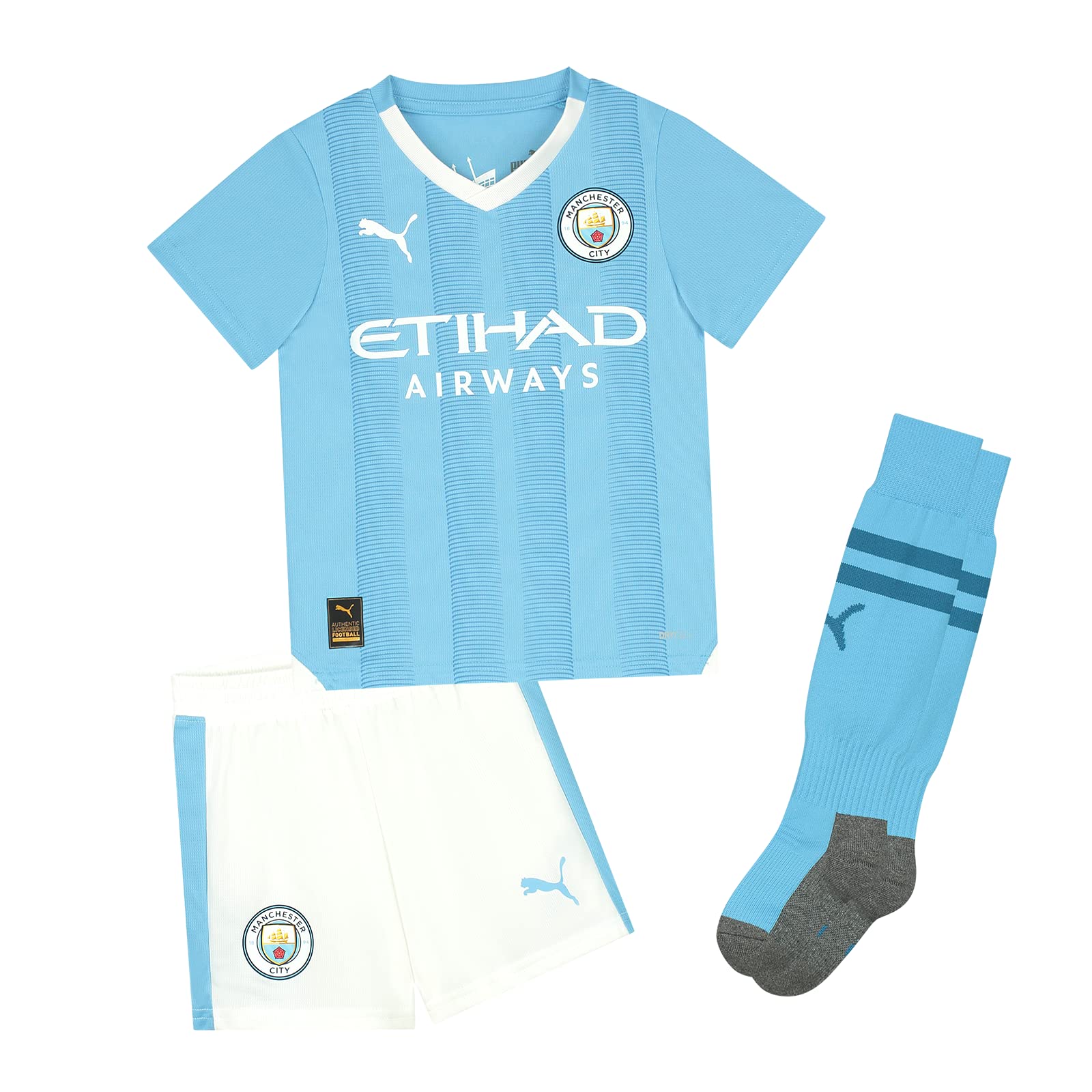 Manchester City FC - Kids' Soccer Uniform - 2023-24 Home Mini Kit - Blue - 4-5 Years