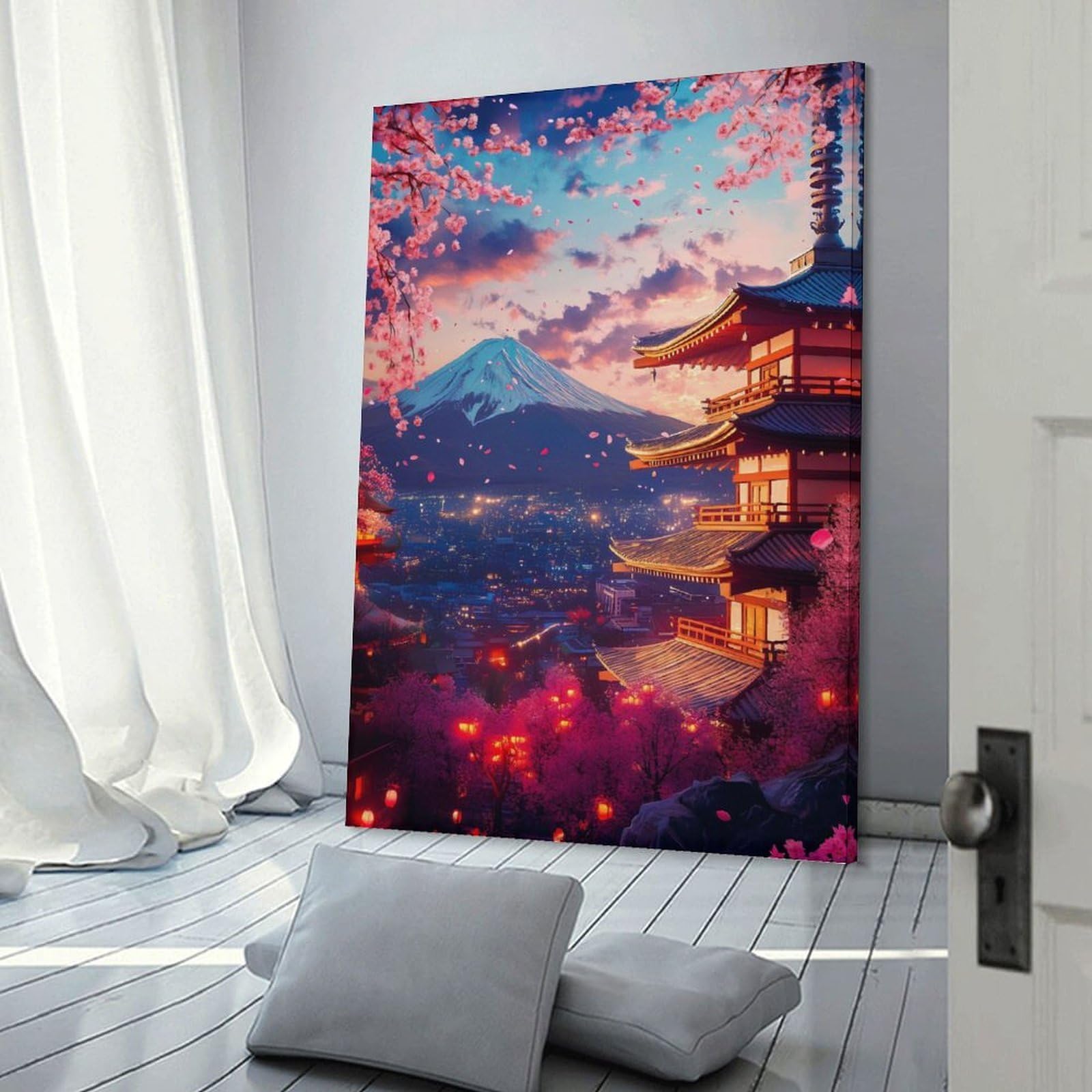 Junmoney Frame-Epic Scenic Sunset Flowers Epic Scenic Sunset Flowers Decorative Canvas Print 08X12inch(20X30cm), For Home, Office, Studio Or Guest Room, Versatile Wall Decor For Many Rooms