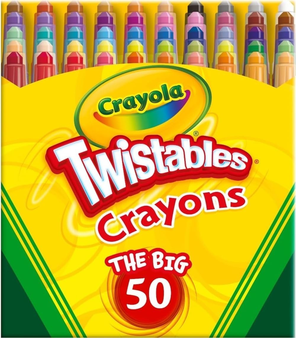 Mini Twistables Crayons for Kids (50ct), Cute Back to School Supplies for Kids, Crayons for Coloring Books, Gift for Toddlers Girls & Boys, Arts & Crafts, 3+