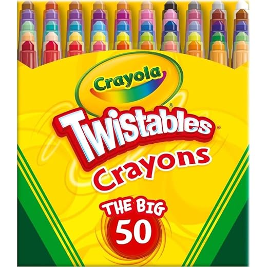 Crayola Mini Twistables Crayons for Kids (50ct), Cute Back to School Supplies for Kids, Crayons for Coloring Books, Gift for Toddlers Girls & Boys, Arts & Crafts, 3+