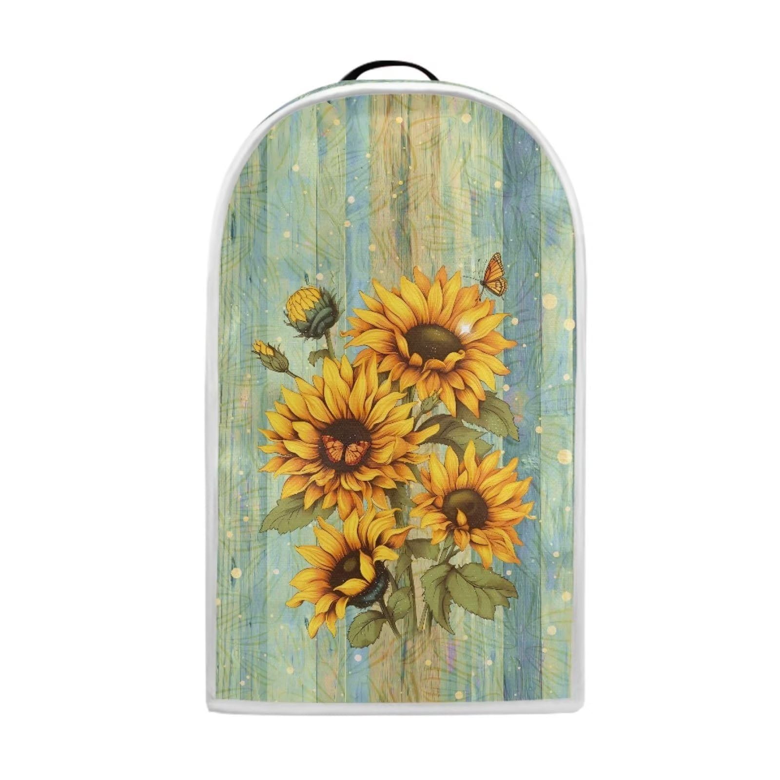 Blender Dust Cover Kitchen Small Appliance Cover Dust Proof Stand Mixer Cover Coffee Maker Appliance Cover Easy Clean Washable for Home Kitchen Decor, Sunflower Wood Grain