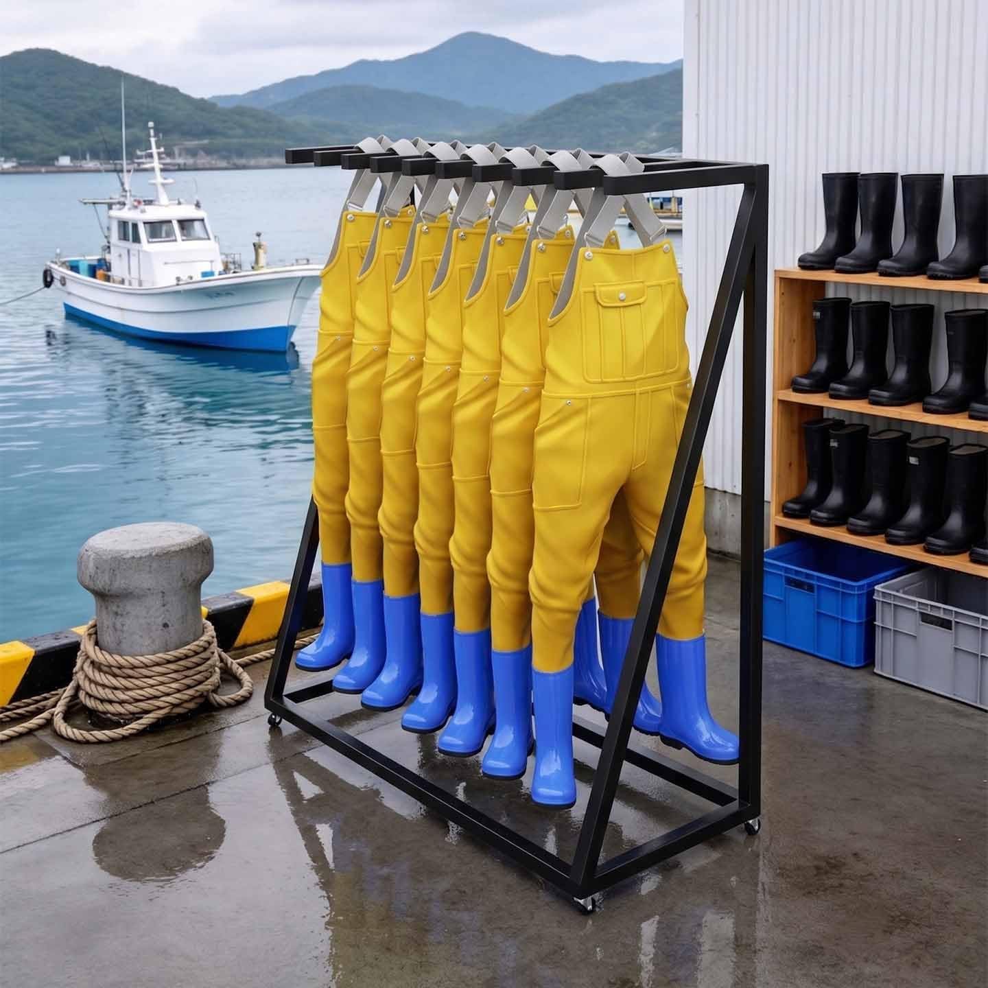 Freestanding Life Vest Holder, Wetsuit Hanger with Swivel Wheels