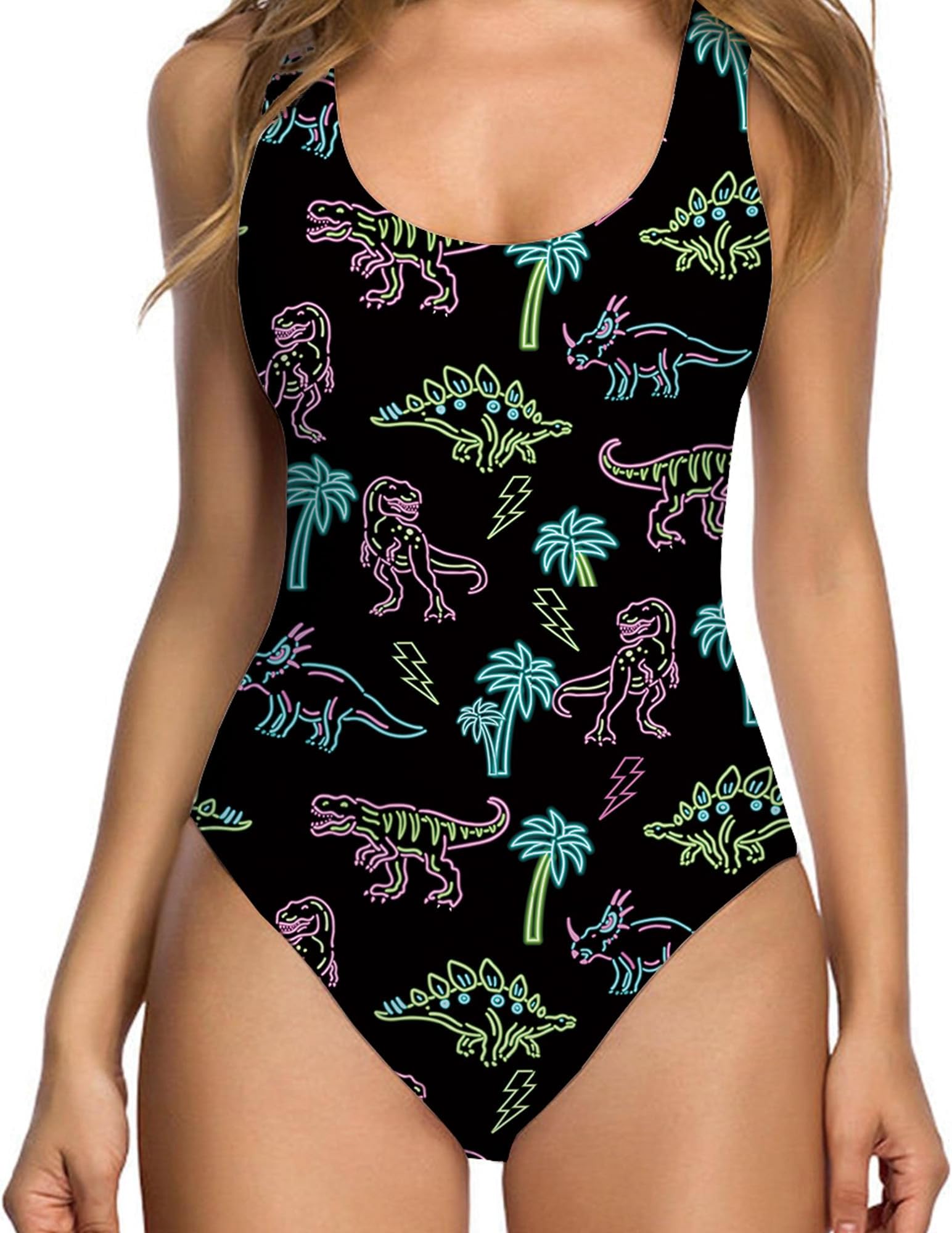 One Piece Swimsuit Women Novelty 3D Print Bathing Suit Swimming Swimwear