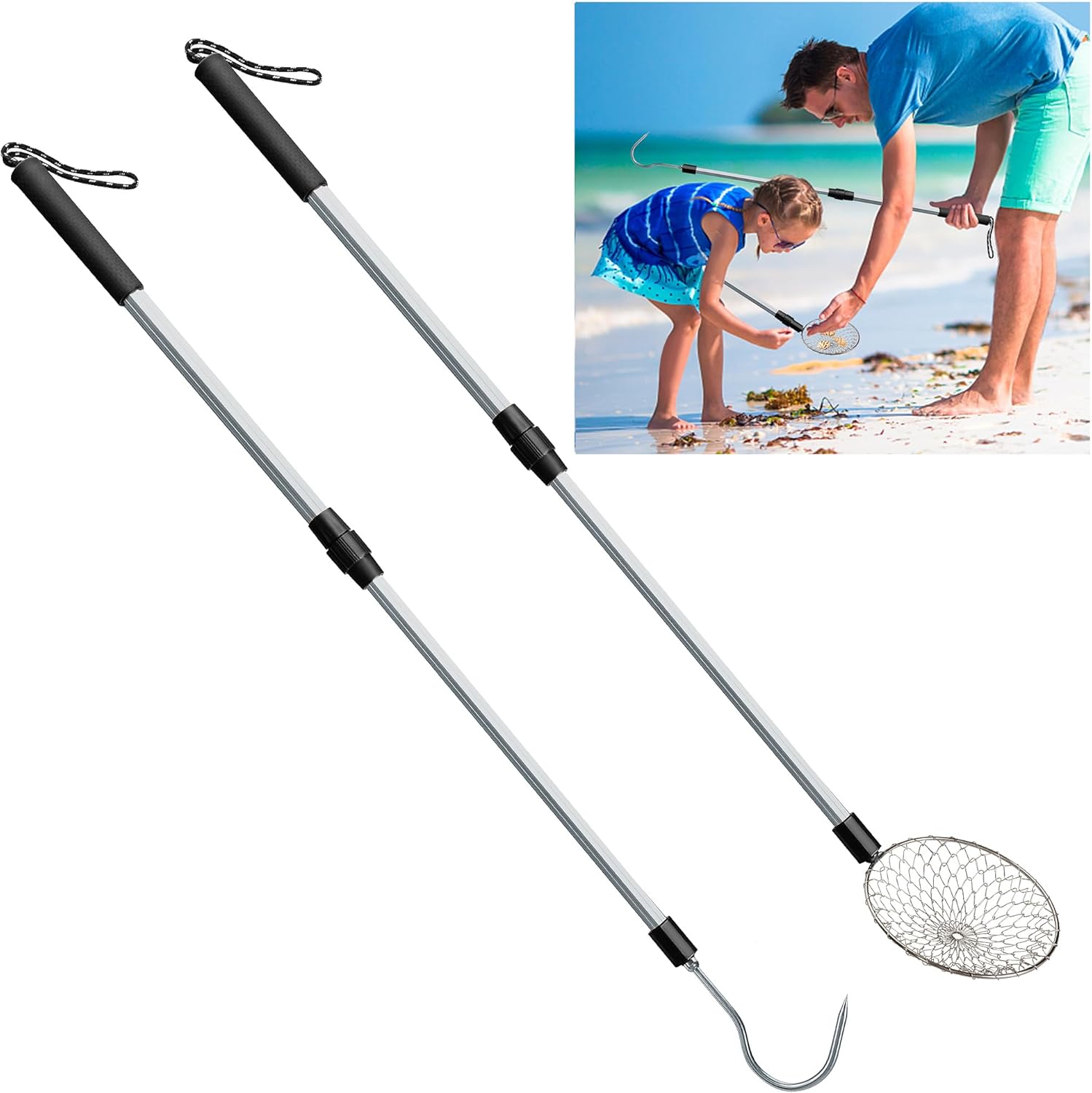 2 Pcs Beach Sand Sifter Shark Tooth Sifter Sand Scoop