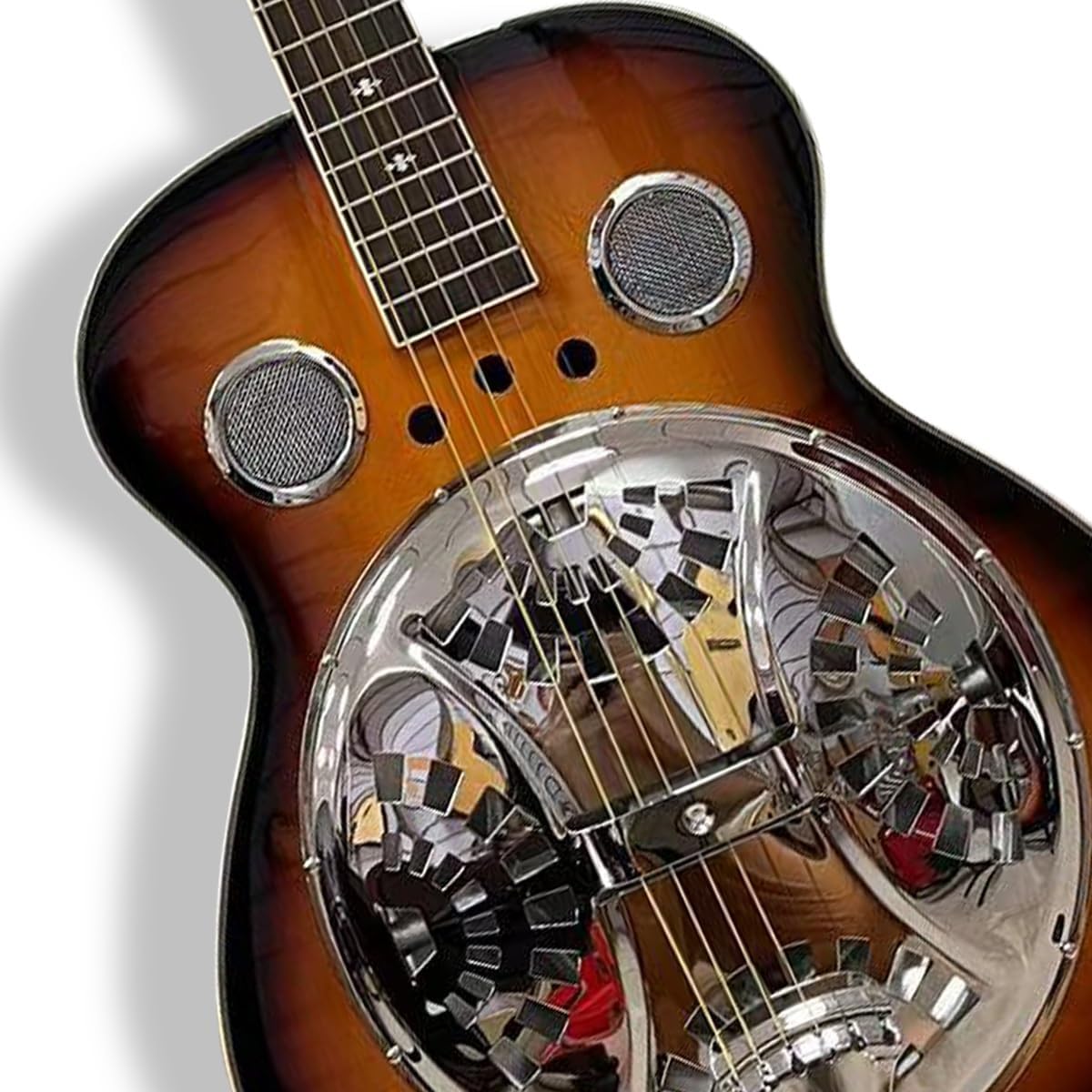 JE40S-NC Beginner Metal Slider Resonators Echo Guitar 40" Spruce Plywood Sabiri Rosewood Grey Plastic Steel