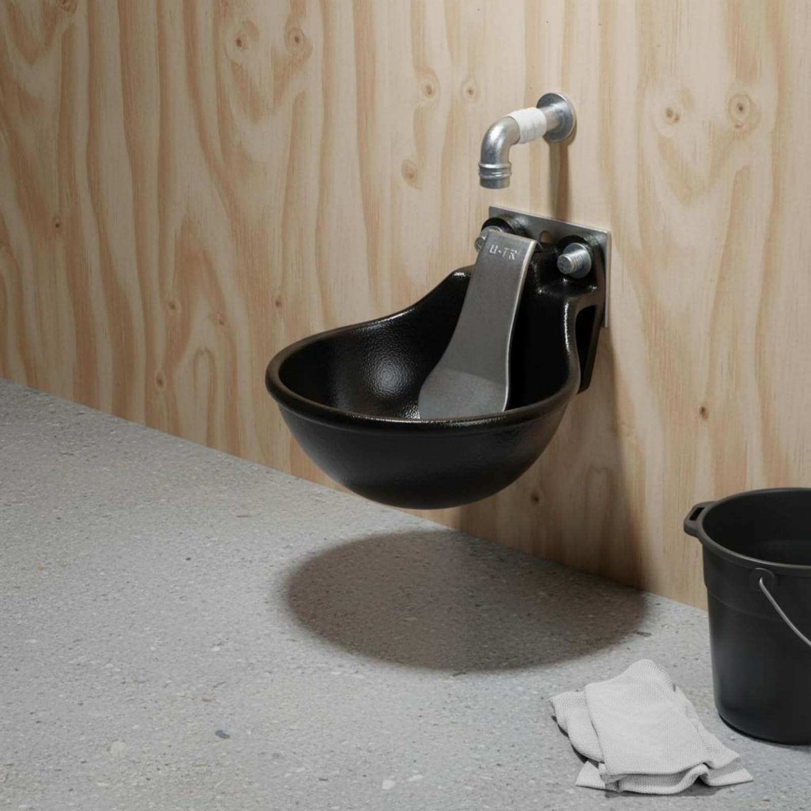 Abrevadero Automático Montaje en Pared Cuenco de Agua Estructura Desmontable para Instalación Ganadera, Granja