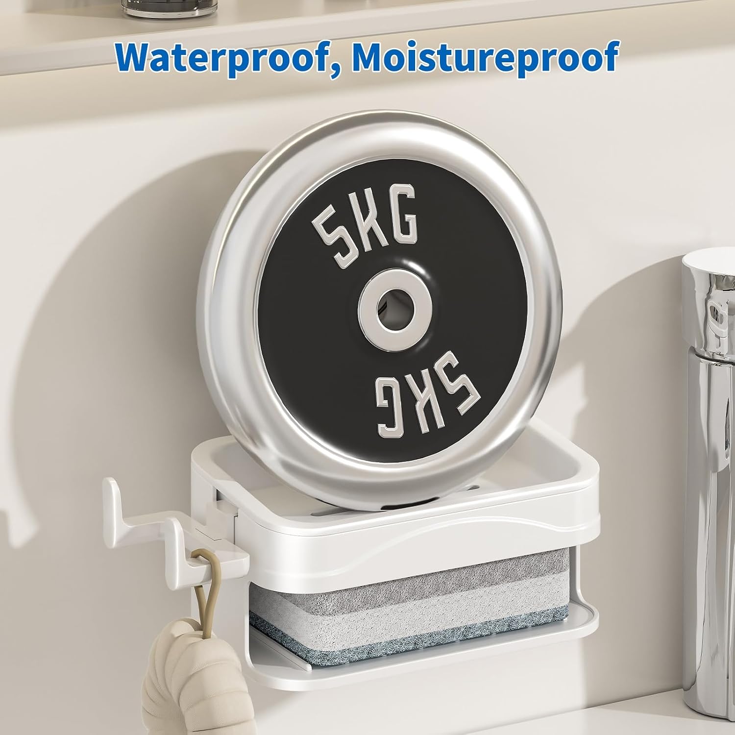 Soap Dish Holder Shower Wall, No Drill Self Adhesive Wall Mount Soap Saver Tray Self Draining for Bar Soap, Plastic Soap Holder Bathroom Kitchen Sink Tub, Space Saving Renter Friendly Renters