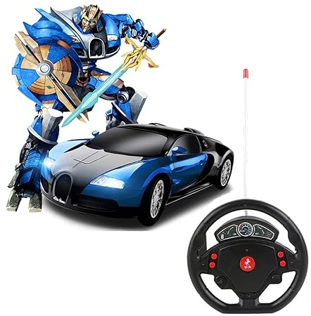 SUPER TOY Remote Control Steering Robot Transformation Car Toy for Kids - Blue