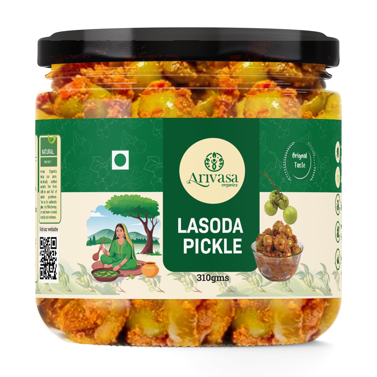Arivasa Organics Lasoda Pickle 310gm - Homemade lasoda ka achar in mustard oil - Fresh & Spicy Indian Pickle - Authentic Traditional Lasoda Pickles - Preservative Free Pickle - Achar for Daily Meals-image-48